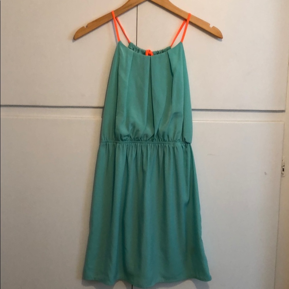 Twelfth & Towne Mint Green Dress w/ Orange Straps